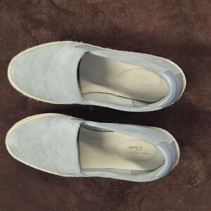 Clarks Gray Flats Minimalist Suede Loafers